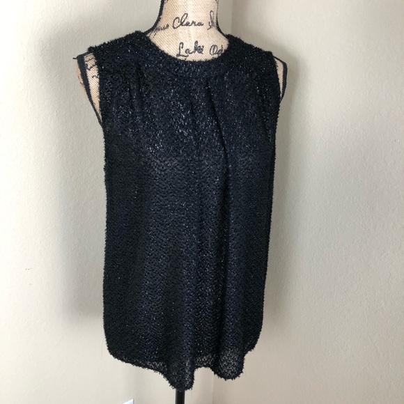 MICHAEL Michael Kors Tops - Michael Kors Black Sparkle Metallic Top L